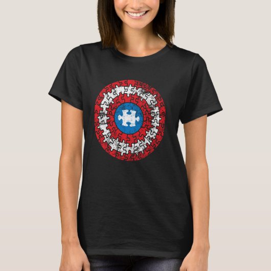 Captain Autismus Asperger-Bewusstsein Superheld-Pu T-Shirt (Vorderseite)
