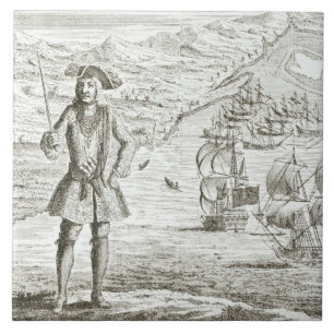 Captain Bartholomew Roberts (1682-1722) mit zwei s Fliese