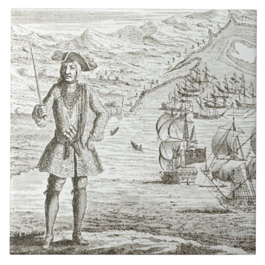 Captain Bartholomew Roberts (1682-1722) mit zwei s Fliese (Vorderseite)