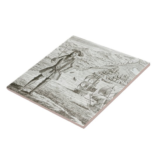 Captain Bartholomew Roberts (1682-1722) mit zwei s Fliese (Seite)