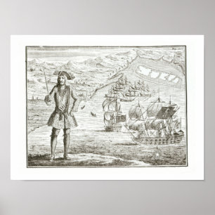 Captain Bartholomew Roberts (1682-1722) mit zwei s Poster
