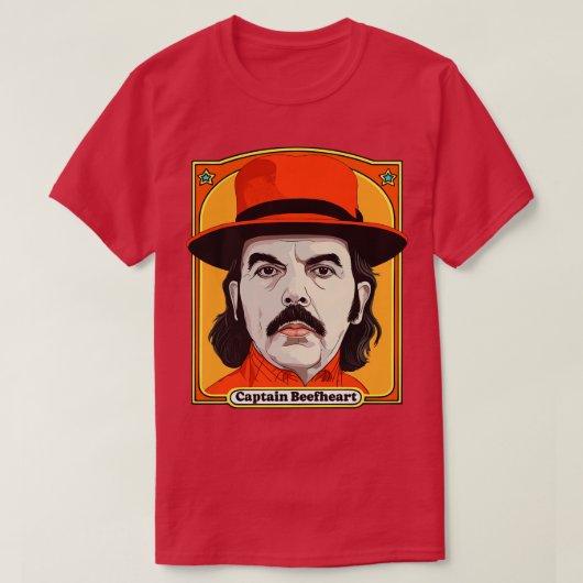 Captain Beefheart Retro Original Fan Illustration T-Shirt (Design vorne)