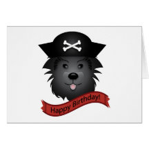 Captain Black Dog - Grußkarte, Standard weiß