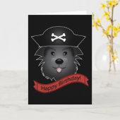 Captain Black Dog - Grußkarte, Standard weiß Karte (Gelbe Blume)