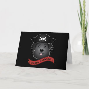 Captain Black Dog - Grußkarte, Standard weiß Karte