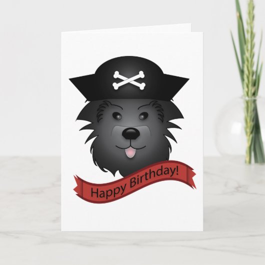 Captain Black Dog - Grußkarte, Standard weiß Karte (Vorderseite)