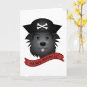 Captain Black Dog - Grußkarte, Standard weiß Karte (Gelbe Blume)