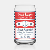 Captain Boat Lagerbier Striping Ship Anchor Custom Dosenglas (Vorderseite)