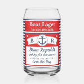 Captain Boat Lagerbier Striping Ship Anchor Custom Dosenglas (Rückseite)