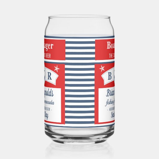 Captain Boat Lagerbier Striping Ship Anchor Custom Dosenglas (Links)