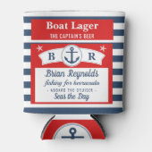 Captain Boat Lagerbier Striping Ship Anchor Custom Dosenkühler (Vorderseite)