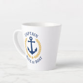 Captain Boat Name Anchor Gold Laurel Star Milchtasse (Linke Ecke)
