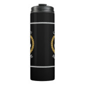 Captain Boat Name Anchor Gold Style Laurel Black Thermosbecher (Vorderseite)