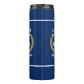 Captain Boat Name Anchor Gold Style Laurel Marine Thermosbecher (Rückseite)