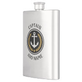 Captain Boat Name Anchor Gold Style Laurel Metal Flachmann (Links)