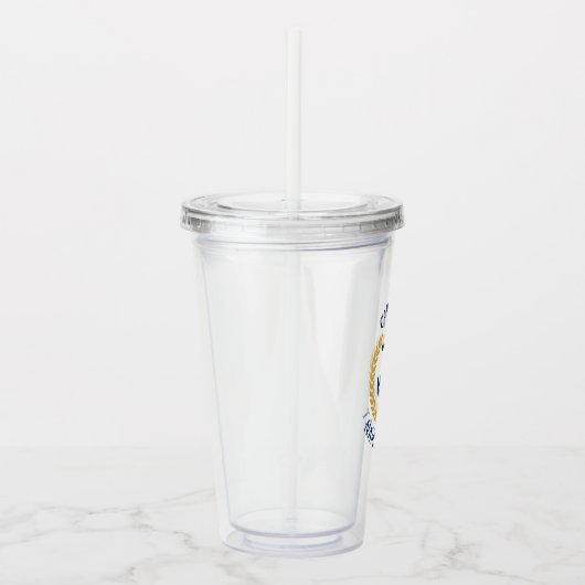 Captain Boat Name Anchor Gold Style Laurel Star Acryltrinkbecher (Rechts)