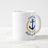 Captain Boat Name Anchor Gold Style Laurel Star Jumbo-Tasse (Vorderseite Rechts)