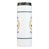 Captain Boat Name Anchor Gold Style Laurel Star Thermosbecher (Rückseite)
