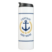 Captain Boat Name Anchor Gold Style Laurel Star Thermosbecher (Nach rechts gedreht)