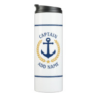 Captain Boat Name Anchor Gold Style Laurel Star
