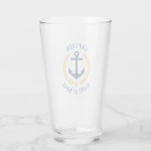 Captain Boat Name Nautical Anchor Gold Laurel Star Glas (Rückseite)