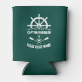 Captain Boat Name Nautical Anchor Oars Helm Green Dosenkühler (Vorderseite)