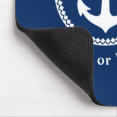 Captain Boat oder Name Navy Blue Anchor Mousepad (Ecke)