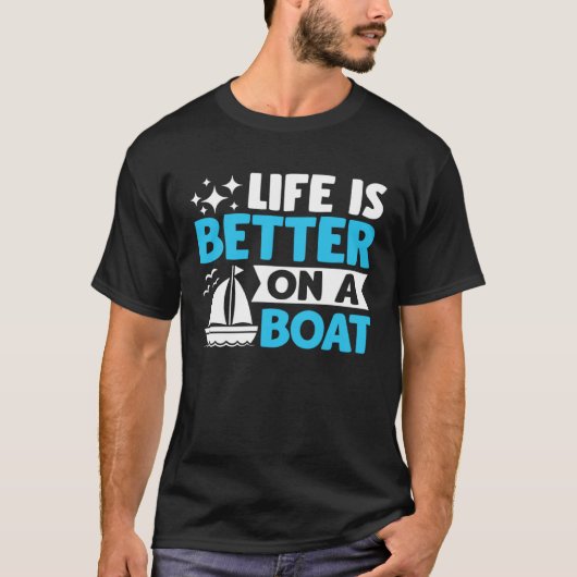Captain Boater Boating Pontoon  on a Boat T-Shirt (Vorderseite)