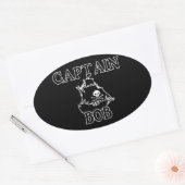 Captain Bob (Piratenschiff) Ovaler Aufkleber (Umschlag)