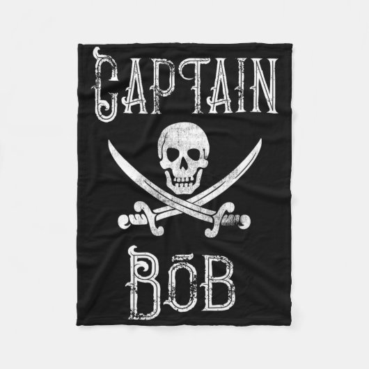 Captain Bob - Vintage Personalized Pirate Boating  Fleecedecke (Vorderseite)