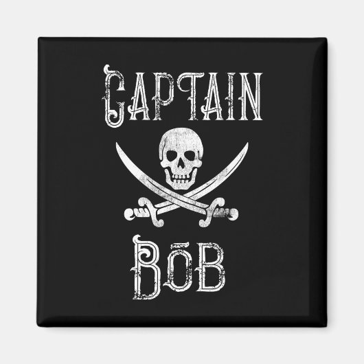 Captain Bob - Vintage Personalized Pirate Boating  Magnet (Vorne)