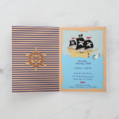 Captain Boy Pirate Ship Birthday Party Einladung (Innenseite)