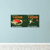 Captain Brand Lachs Label Leinwanddruck (Insitu (Holzboden))