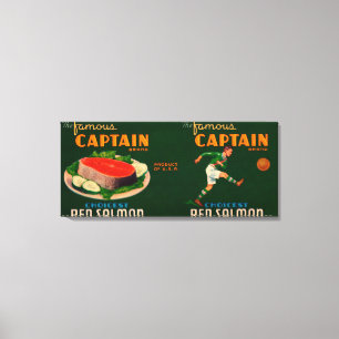 Captain Brand Lachs Label Leinwanddruck
