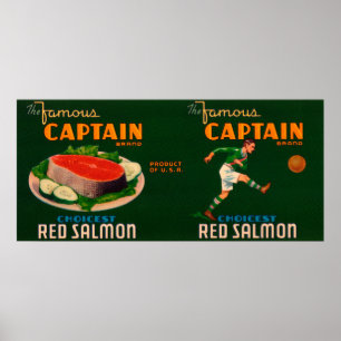 Captain Brand Lachs Label Poster