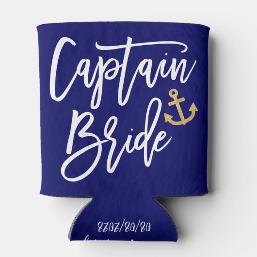 Captain Bride Nautical Junggeselinnen-Abschied Dosenkühler (Rückseite)