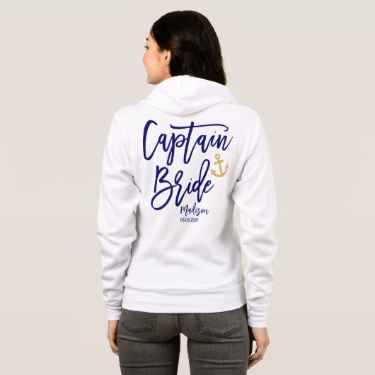 Captain Bride Nautical Junggeselinnen-Abschied Hoodie (Schwarz voll)