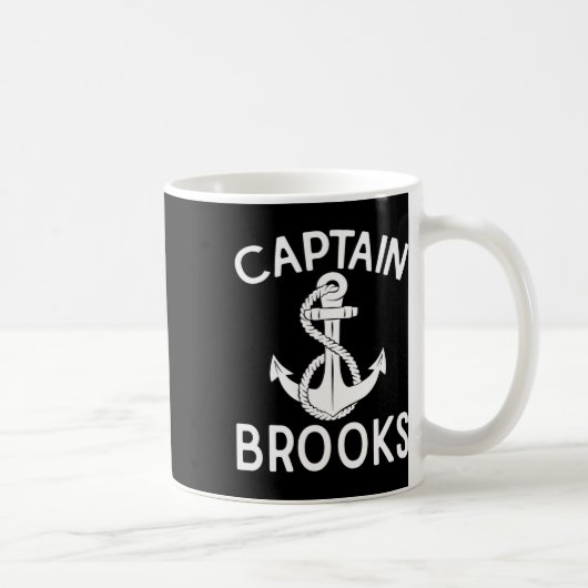 Captain Brooks Boating Yacht Anker Boot Schiff Kaffeetasse (Rechts)