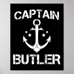 Captain Butler Funny Birthday Personalisierter Nac Poster