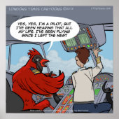 Captain Byrd Kardinal Pilot Flies Jet Funny Poster (Vorne)