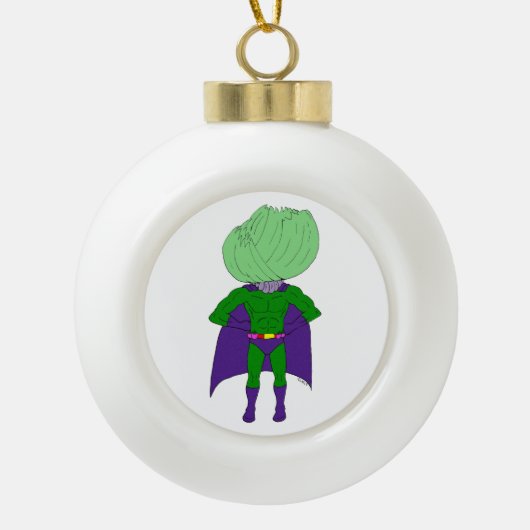 Captain Cabbage Keramik Kugel-Ornament (Vorderseite)