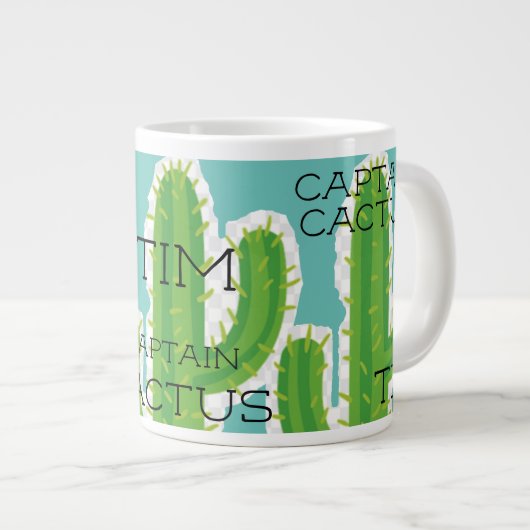 "Captain Cactus" Special Design Jumbo Jumbo-Tasse (Vorderseite Rechts)