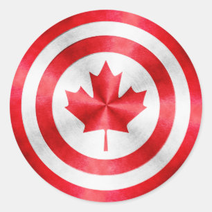 Captain Canada Heldenschild Runder Aufkleber