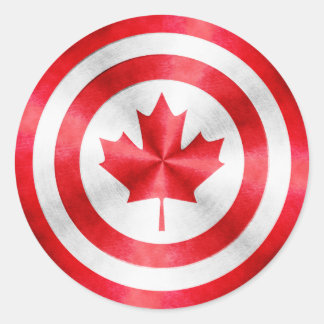 Captain Canada Heldenschild Runder Aufkleber
