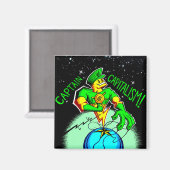 Captain Capitalismus 2" Square Magnet (Vorderseite/Rückseite)