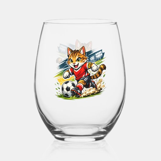Captain Cat: Der Fußball-Sprint Weinglas Ohne Stiel (Vorderseite)