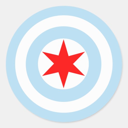 Captain Chicago Flag Shield Round Stickers (Vorderseite)