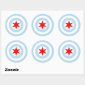 Captain Chicago Flag Shield Round Stickers (Blatt)