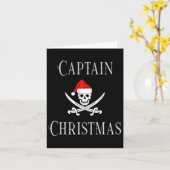 Captain Christmas Holiday Pirate Skull Weihnachtsm Karte (Gelbe Blume)