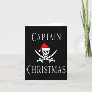 Captain Christmas Holiday Pirate Skull Weihnachtsm Karte